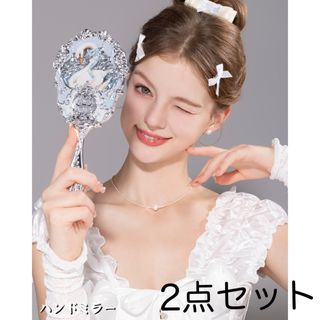 フラワーノーズ　スワンバレエ　ハンドミラー&ヘアクリップ　手鏡　白鳥　数量限定(ミラー)