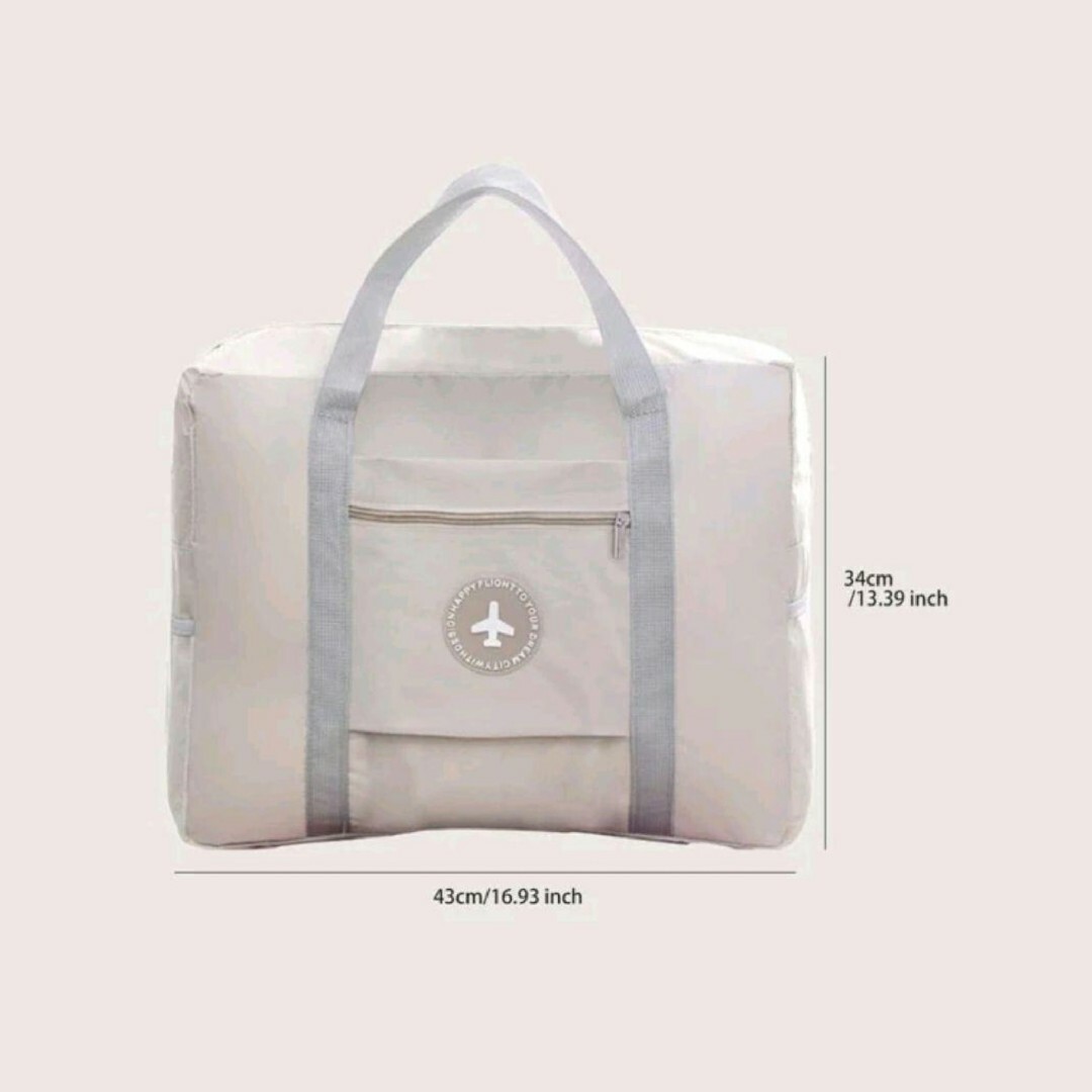 SHEIN(シーイン)の新品 旅行バッグ ベージュ アイボリー トラベルバッグ 大容量 ボストン バッグ レディースのバッグ(ボストンバッグ)の商品写真