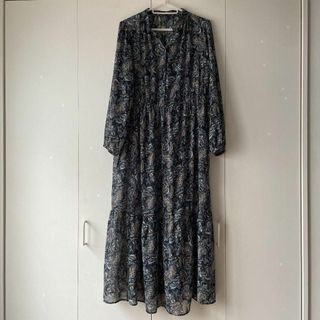 ストラ(Stola.)のI ストラ stolaペイズリー 花柄シアー シフォン 透け感ワンピース シャツ(ロングワンピース/マキシワンピース)