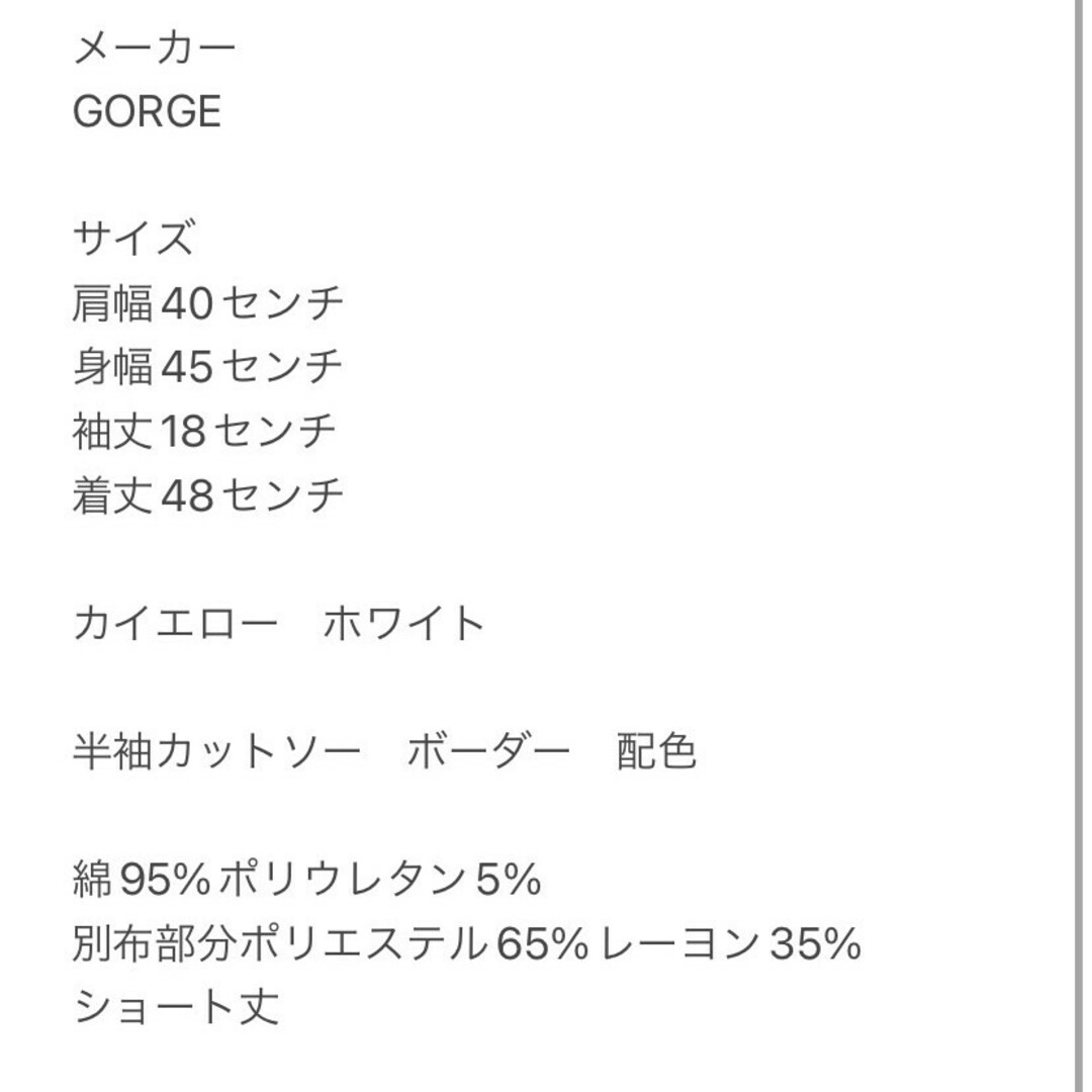 GORGE(ゴージ)のGORGE Ｆ 半袖カットソー ボーダー柄 配色 イエロー ホワイト きれいめ レディースのトップス(カットソー(半袖/袖なし))の商品写真