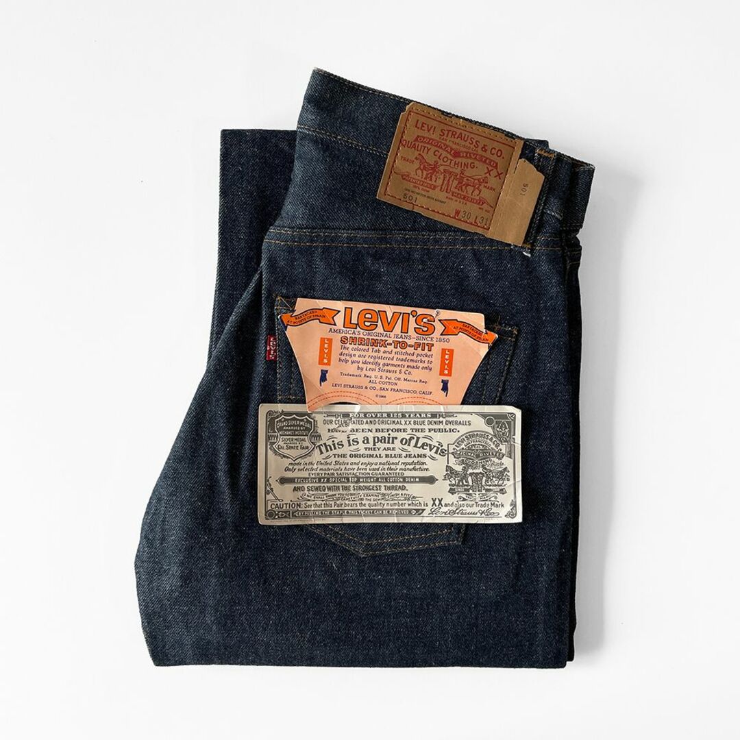 デッド◎Levi's 501 66 前期 W30 L31 76年7月製 付属完品30もも付け根