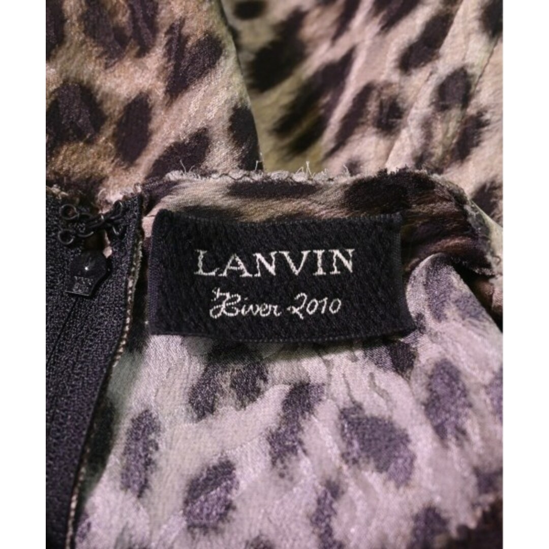 LANVIN(ランバン)のLANVIN ランバン ワンピース 34(XS位) ベージュx黒(豹柄) 【古着】【中古】 レディースのワンピース(ひざ丈ワンピース)の商品写真