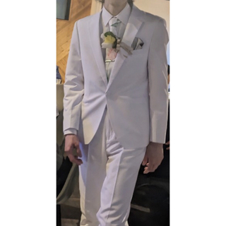 新郎　8点　セット　白　スーツ　メンズ　二次会　結婚式　ウェディング(セットアップ)