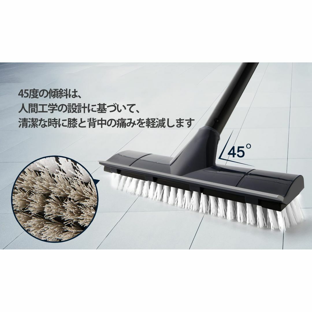 【色: ブルー】CLEANHOME デッキブラシ 掃除用ブラシ 2in1 水切り インテリア/住まい/日用品の日用品/生活雑貨/旅行(日用品/生活雑貨)の商品写真