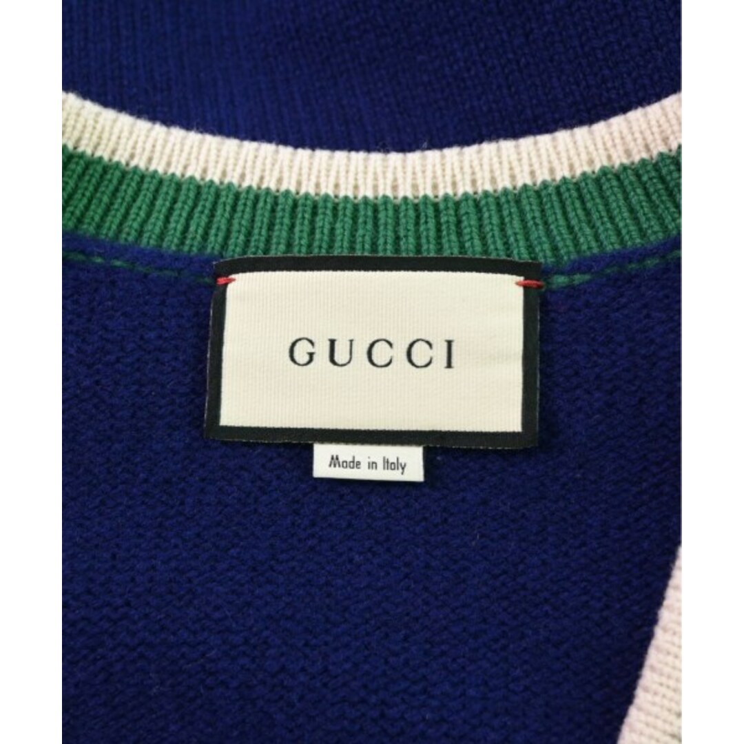 GUCCI - GUCCI グッチ ニット・セーター M 青x赤x緑等 【古着 GUCCI - GUCCI グッチ ニット・セーター M 青x赤x緑等 【古着