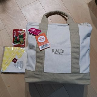 カルディ(KALDI)のKaldi　福袋トートバッグ　手拭いエコバッグ　おまけ付き(トートバッグ)