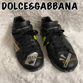 ドルチェアンドガッバーナ(DOLCE&GABBANA)の希少！DOLCE&GABBANA ドルガバ ローカットスニーカー ロゴ  8(スニーカー)