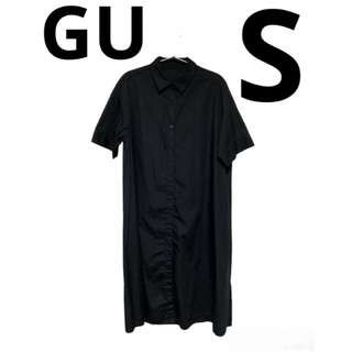 ジーユー(GU)の【大特価】GU シャツワンピース Sサイズ ブラック(ひざ丈ワンピース)