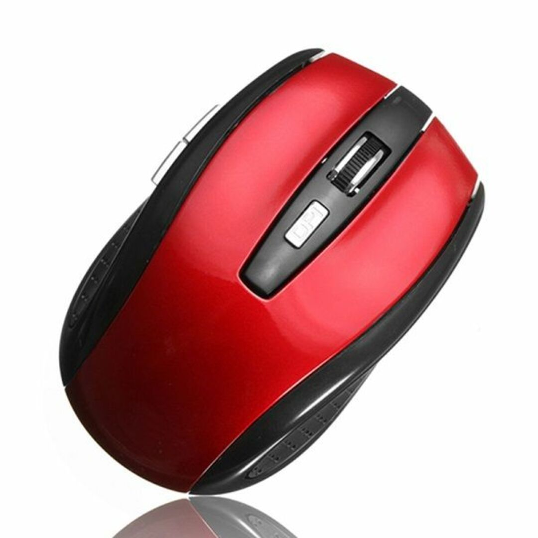 ワイヤレスマウス 無線 1200DPI 2.4GHz ゲーミングマウス（赤） スマホ/家電/カメラのPC/タブレット(PC周辺機器)の商品写真