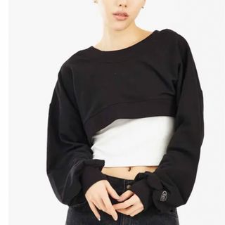 エックスガール(X-girl)のx-girl OVAL LOGO 2WAY CROPPED SWEAT TOP(トレーナー/スウェット)