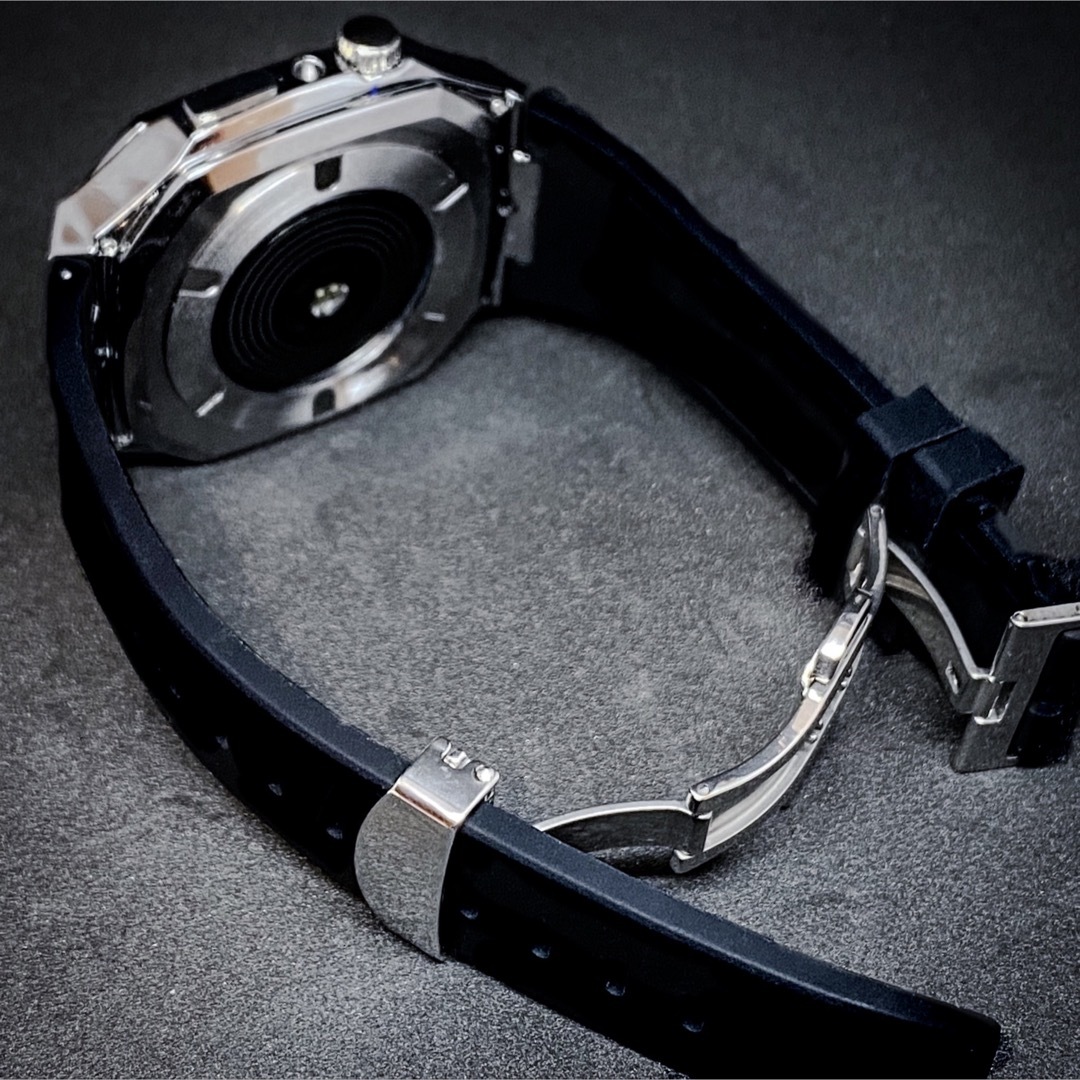 Apple Watch(アップルウォッチ)のAppleWatch アップルウォッチカバー　バンド　ケース　44mm 45mm メンズの時計(ラバーベルト)の商品写真