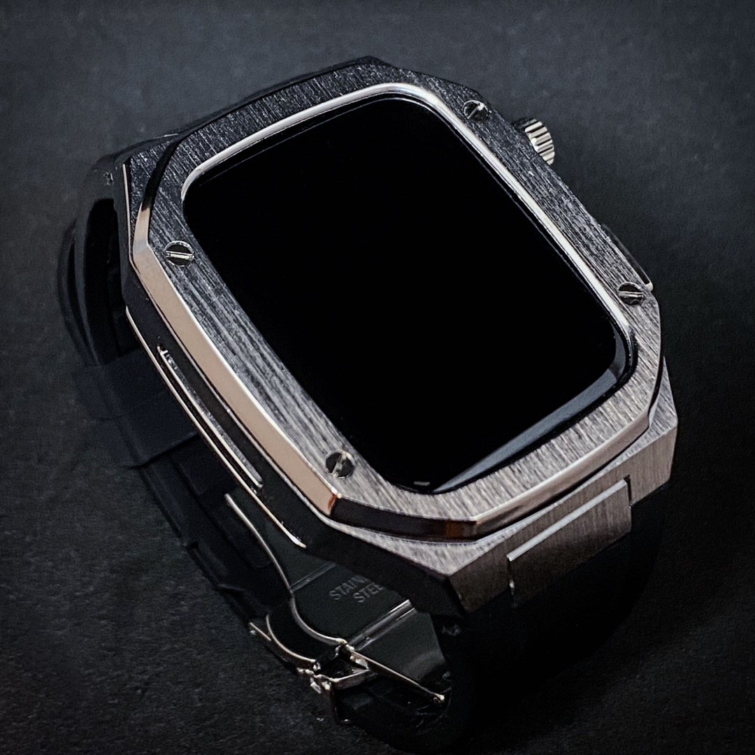 Apple Watch(アップルウォッチ)のAppleWatch アップルウォッチカバー　バンド　ケース　44mm 45mm メンズの時計(ラバーベルト)の商品写真