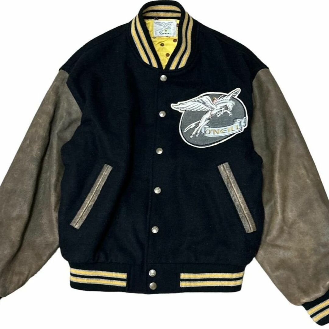 90s O'NEILL スタジャン レッド 表記L 袖レザー牛革 - ジャケット 90s O'NEILL スタジャン レッド 表記L 袖レザー牛革 - ジャケット