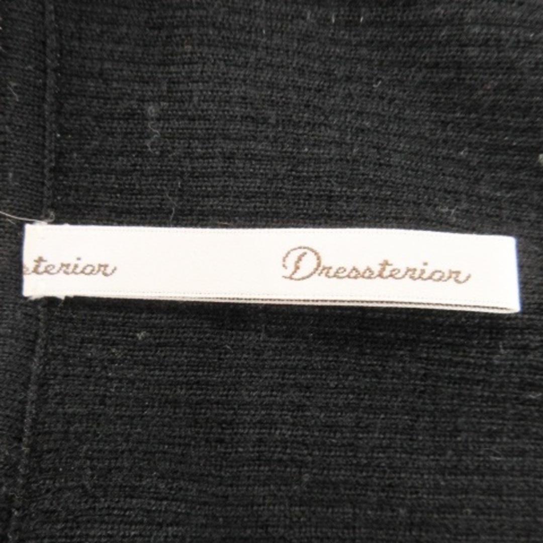 DRESSTERIOR(ドレステリア)のドレステリア ニット セーター リブ Vネック 長袖 ウール 無地 薄手 黒 レディースのトップス(ニット/セーター)の商品写真