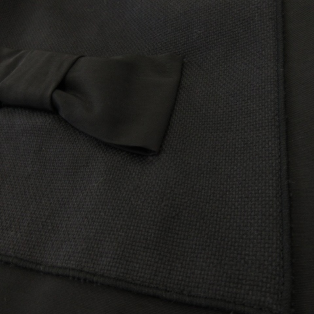 IENA(イエナ)のイエナ ジャケット ノーカラー トッパー 七分袖 コットン リボン 38 黒 レディースのジャケット/アウター(その他)の商品写真