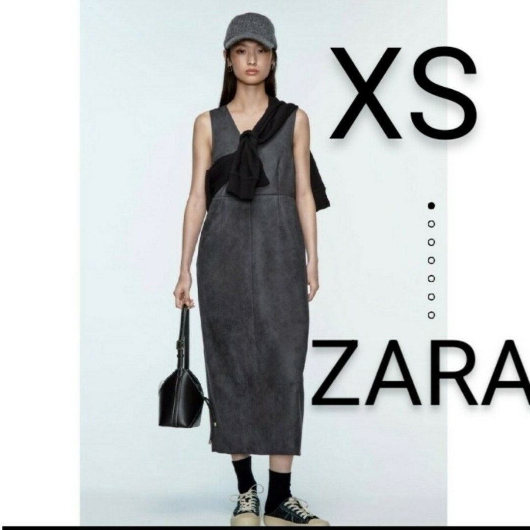 ZARA - 完売品【新品】ZARA ツイード風ワンピース ジャンパースカート