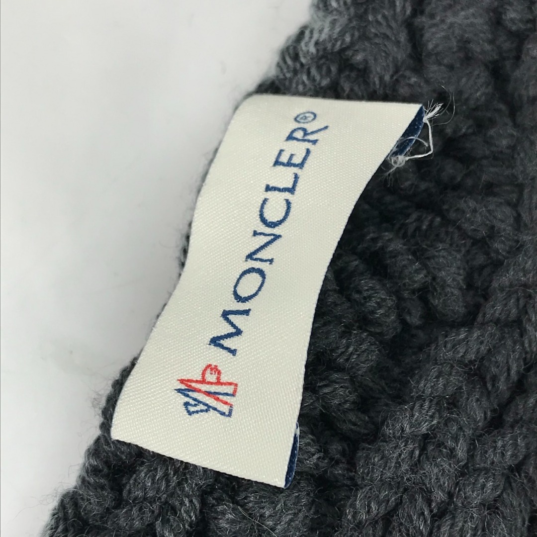 MONCLER(モンクレール)のモンクレール MONCLER ロゴ マフラー ウール グレー メンズのファッション小物(マフラー)の商品写真