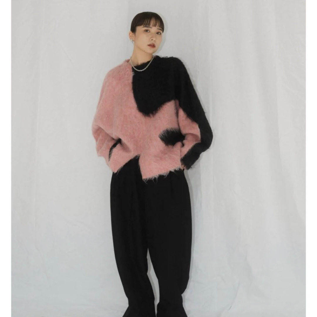 knuthmarf accent knit pullover/pinkblack レディースのトップス(ニット/セーター)の商品写真