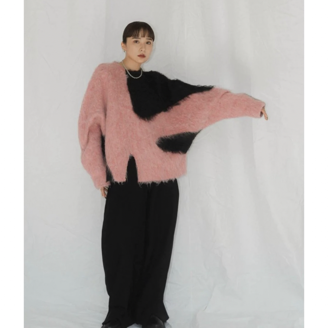 knuthmarf accent knit pullover/pinkblack レディースのトップス(ニット/セーター)の商品写真