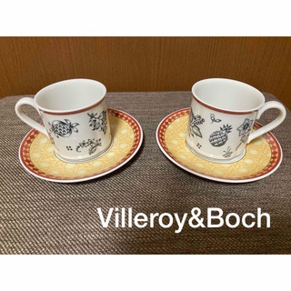 ビレロイアンドボッホ(ビレロイ&ボッホ)の【レア美品】Villeroy&Boch カップ&ソーサー（2客）(グラス/カップ)