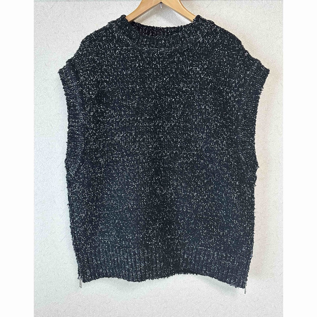 CLANE(クラネ)の【CLANE/クラネ】 SIDE ZIP TWEED KNIT VEST：ベスト レディースのトップス(ベスト/ジレ)の商品写真