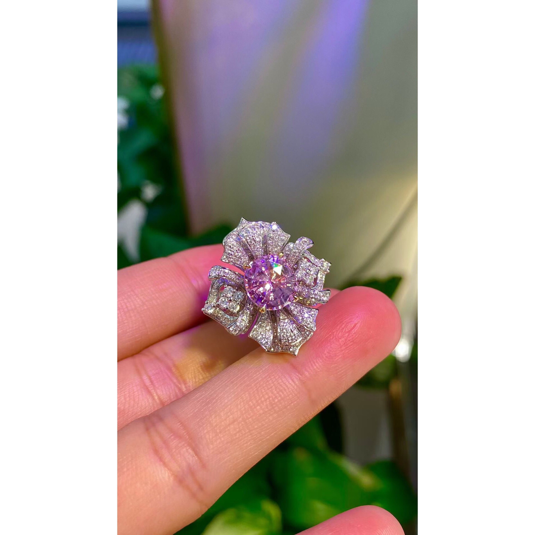 天然 パパラチアサファイア ダイヤ リング3.01ct k18 ¥ レディースのアクセサリー(リング(指輪))の商品写真