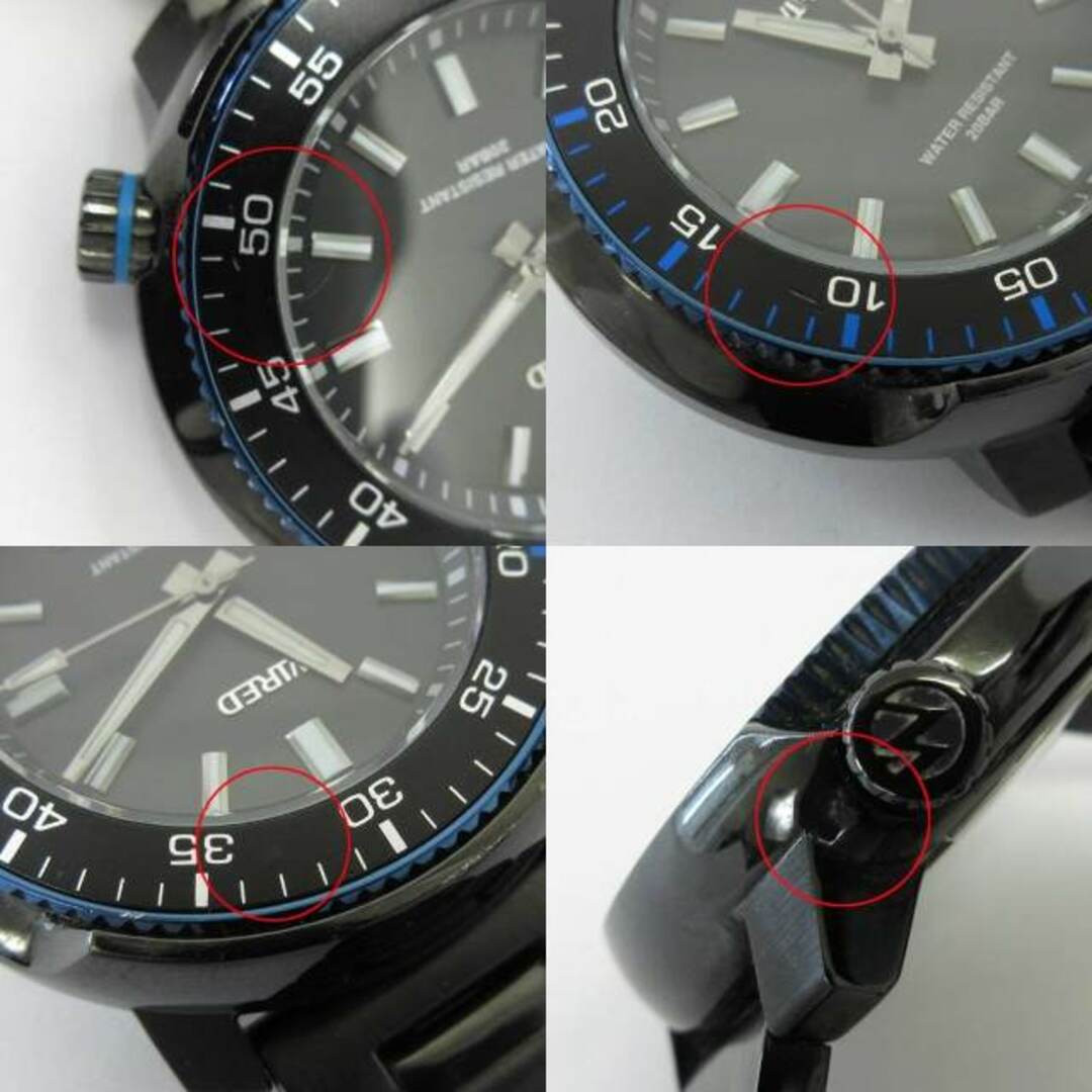 WIRED(ワイアード)のワイアード 腕時計 クォーツ 3針 SS VH31-KBC0 ブラック ブルー メンズの時計(腕時計(アナログ))の商品写真