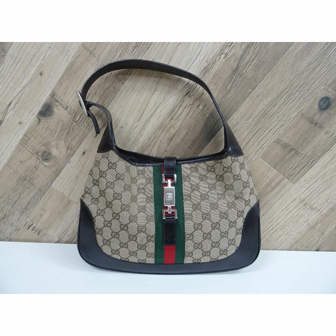 GUCCI - M宇001 / GUCCI GG柄 ショルダーバッグ キャンバス レザー