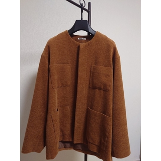 オーラリー(AURALEE)のauralee 2022aw wool cotton mole blouson(ノーカラージャケット)