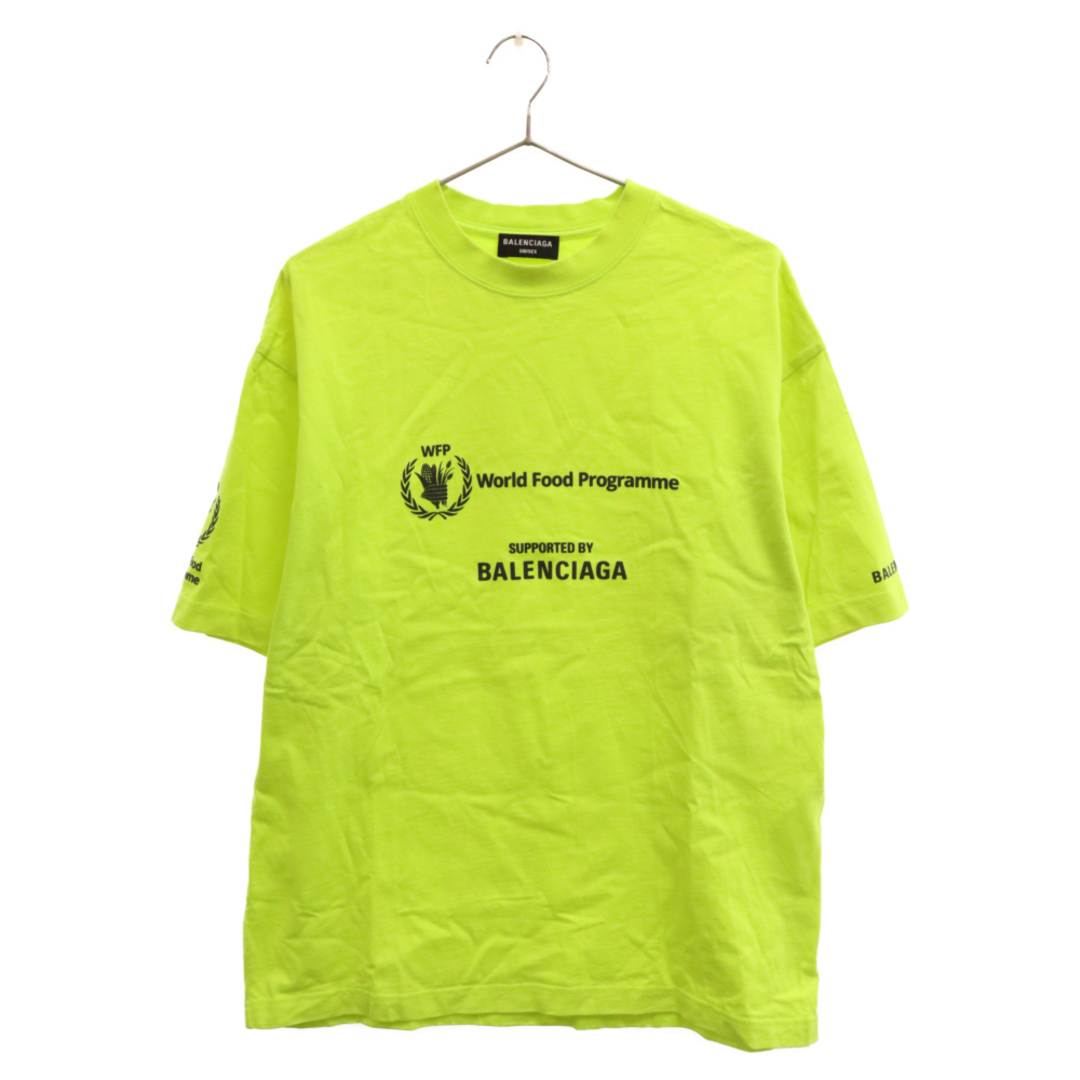 BALENCIAGA バレンシアガ WFP MEDIUM FIT ロゴプリントクルーネックオーバーサイズ半袖Tシャツ 612966-TMVL2 イエロー675センチ身幅