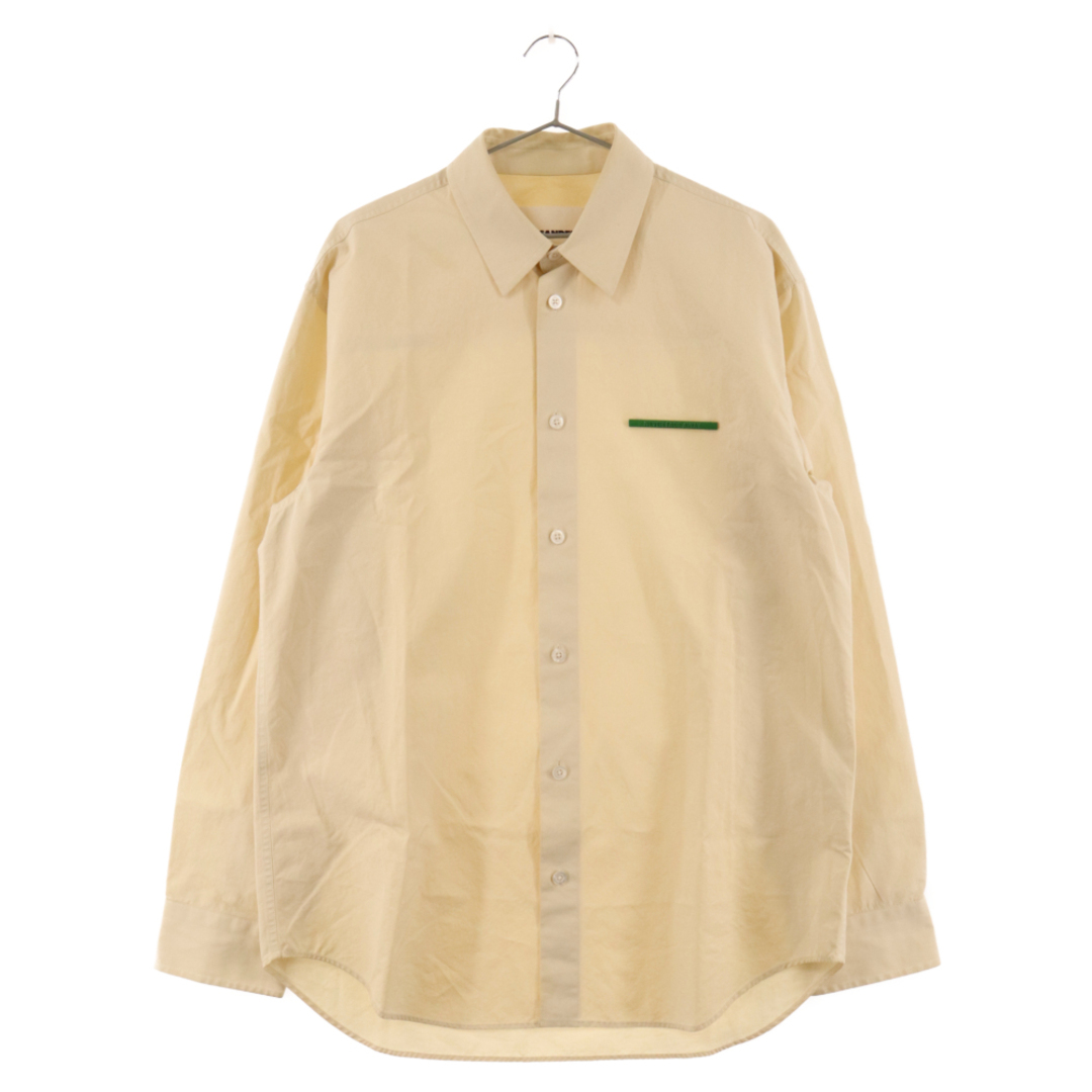 52センチ袖丈JIL SANDER ジルサンダー 21SS NEVER FADE AWAY ロゴプレートポプリン長袖シャツ JSMS740926 アイボリー