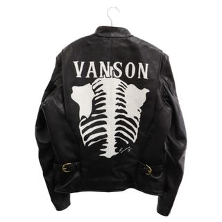 バンソン(VANSON)のVANSON バンソン TYPE B 4/5 ボーンペイントカスタムレザージャケット ライダースジャケット ブラック(ライダースジャケット)