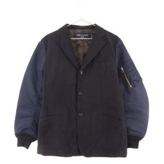 コムデギャルソン(COMME des GARCONS)のCOMME des GARCONS HOMME コムデギャルソンオム MA-1切替 ストライプ ジャケット ネイビー HD-J024(フライトジャケット)