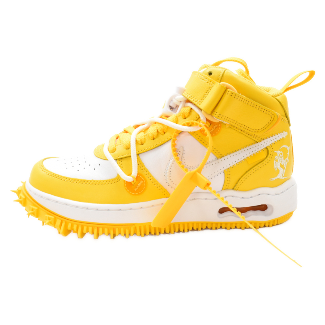 275センチワイズNIKE ナイキ ×OFF-WHITE AIR FORCE 1 MID SP LTHR DR0500-101 オフホワイト エアフォース 1 ミッドカットスニーカー ホワイト/イエロー US6/24cm