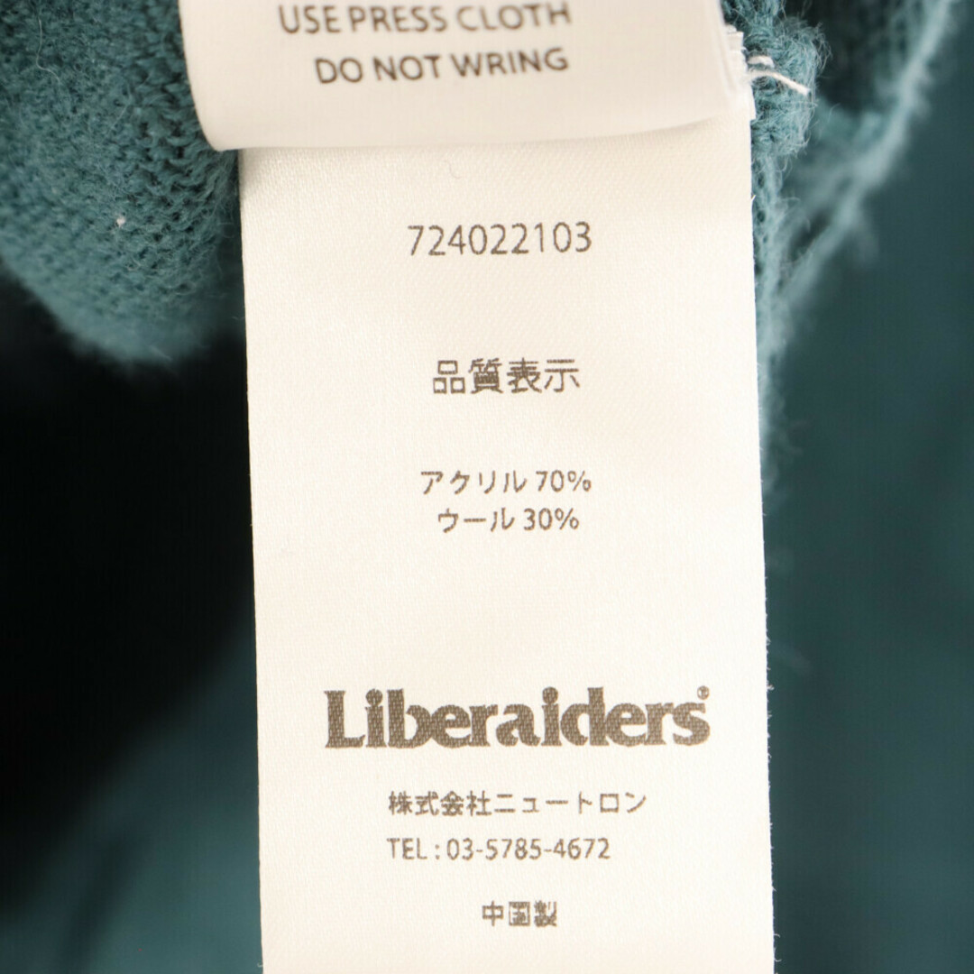 Liberaiders リベレイダーズ JACQUARD LOGO CREWNECK SWEATER ジャガード織り ロゴ クルーネック セーター ニット グリーン 724022103 メンズのトップス(ニット/セーター)の商品写真