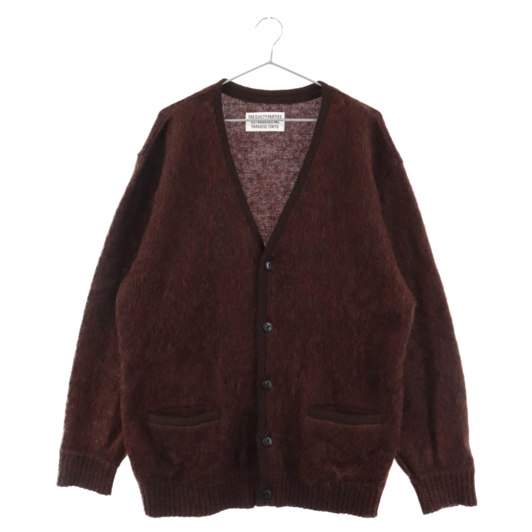 WACKO MARIA ワコマリア 23AW MARBLE MOHAIR KNIT CARDIGAN マーブルモヘアカーディガン ブラウン 23FW-WMK-KN1058センチ肩幅