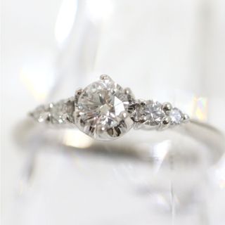 【COMME CA DE MODE CHARITE】Pt900 ダイヤリング トップD0.220ct 脇D0.09ct 10号 CGLソーティングあり/kt07812tg(リング(指輪))