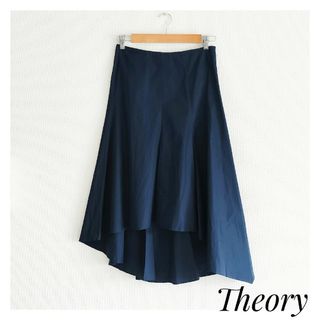 セオリー(theory)の新品タグ付き Theory アシンメトリーランダムフレアスカート ネイビー(ロングスカート)