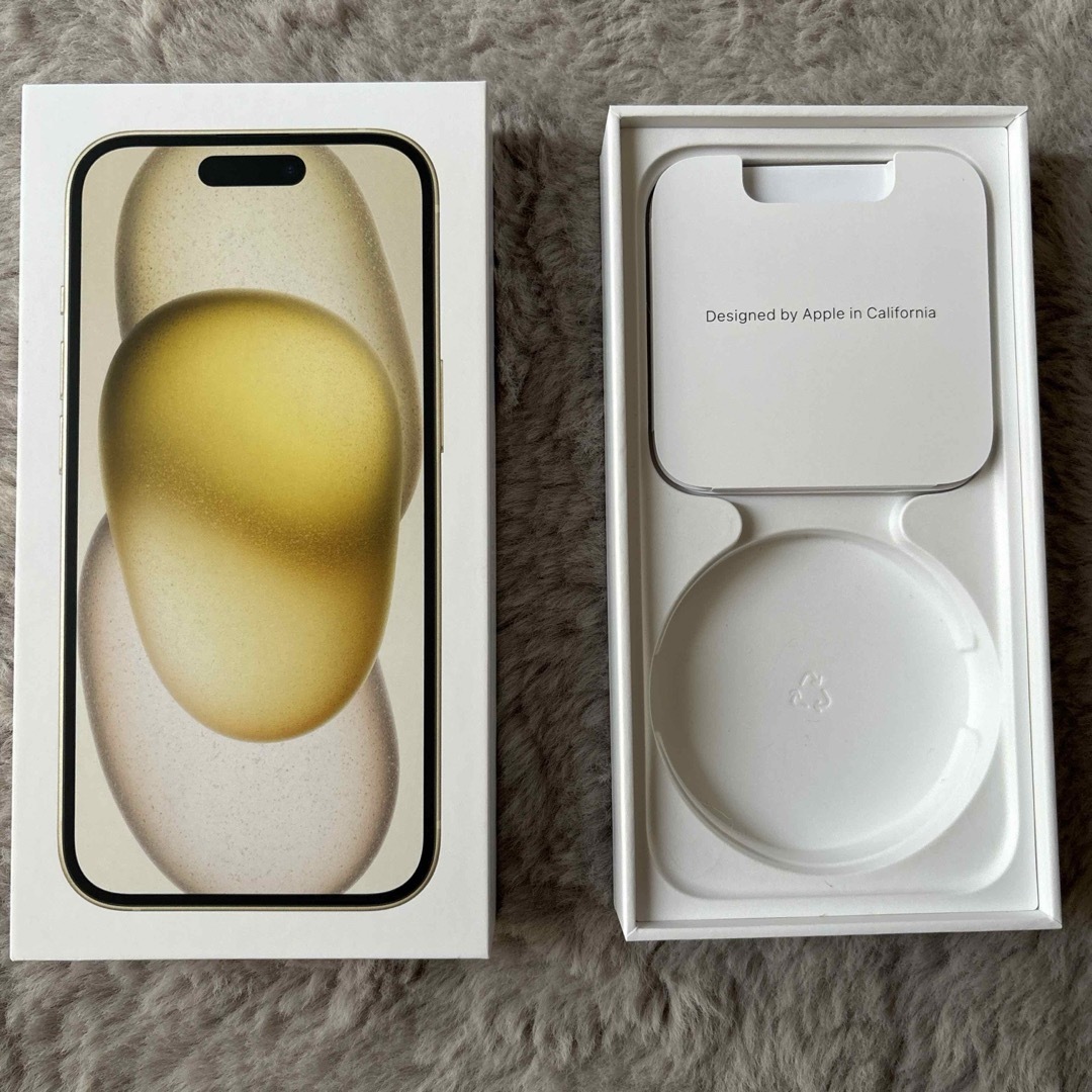 Apple(アップル)のiPhone 15 イエロー　空箱 スマホ/家電/カメラのスマートフォン/携帯電話(その他)の商品写真
