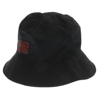 ラフシモンズ(RAF SIMONS)のRAF SIMONS ラフシモンズ SOLID COLOR BUCKET HAT WITH LOGO PATCH ロゴパッチ付き バケットハット ブラック 221-945(ハット)