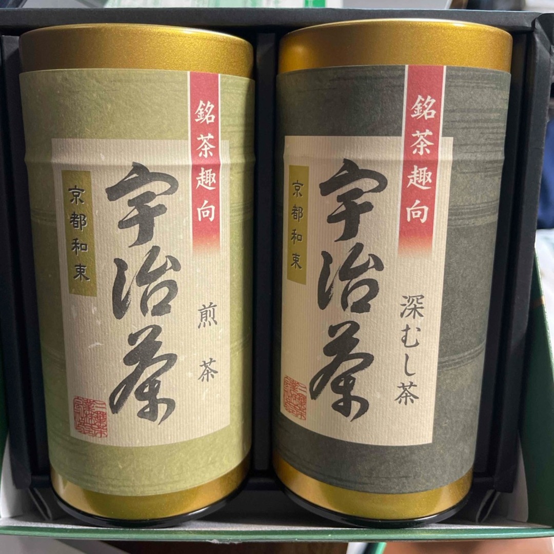 宇治茶(ウジチャ)の宇治茶　煎茶　深むし茶　2缶セット　緑茶　日本茶 食品/飲料/酒の飲料(茶)の商品写真