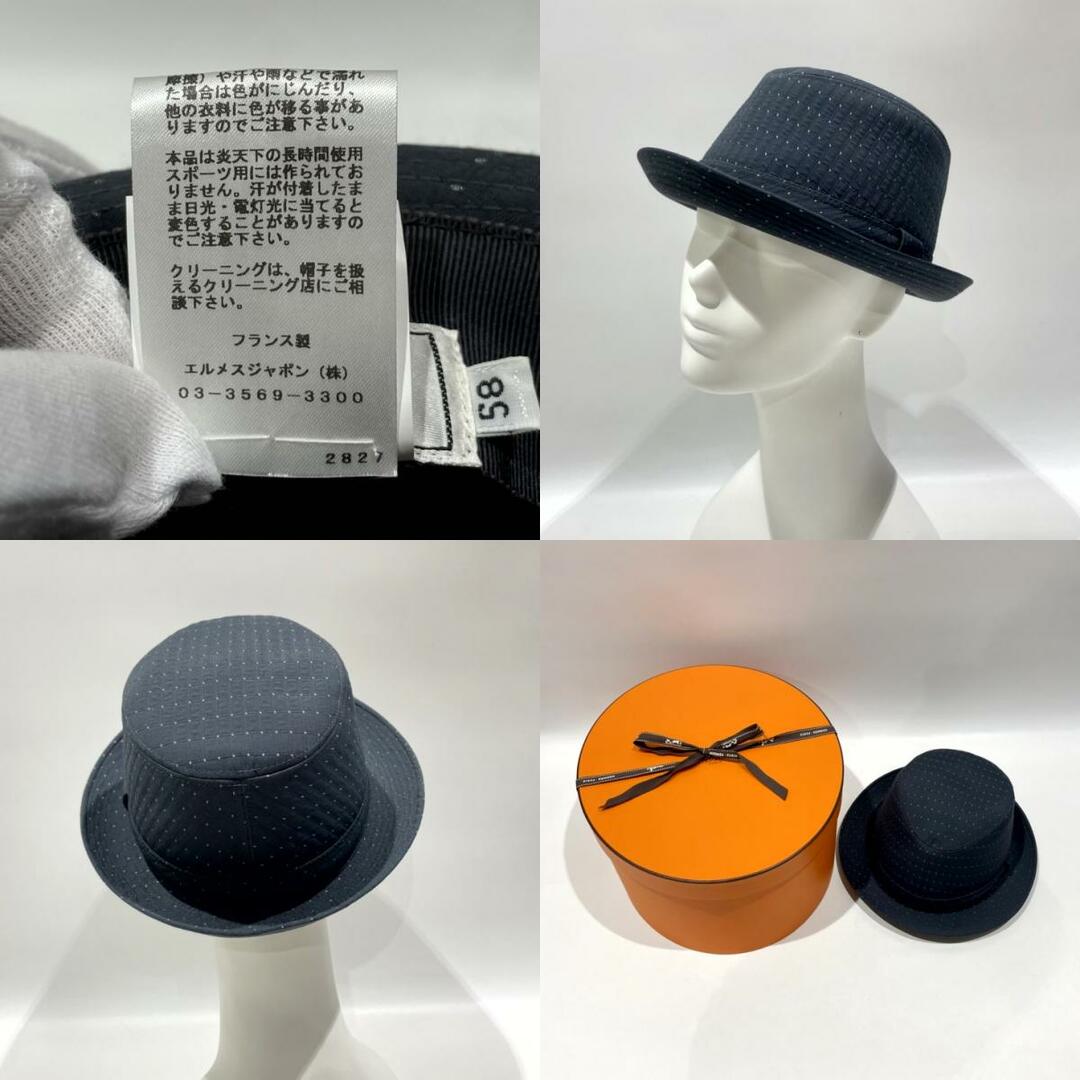 Hermes(エルメス)のHERMES ドット 中折れ バケット 58 ハット ナイロン コットン レディースの帽子(ハット)の商品写真