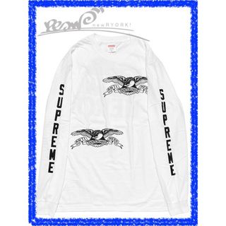 シュプリーム(Supreme)のメンズ ロングスリーブTシャツ ホワイト Supreme シュプリーム ANTI HERO L/S TEE SS14T27 M シュプリームアンタイヒーローコラボロングスリーブTシャツ kse903(Tシャツ/カットソー(七分/長袖))