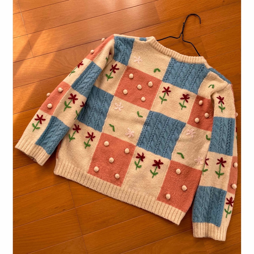 FK パッチワーク ニット (ピンク)  120  6Y キッズ/ベビー/マタニティのキッズ服女の子用(90cm~)(ニット)の商品写真