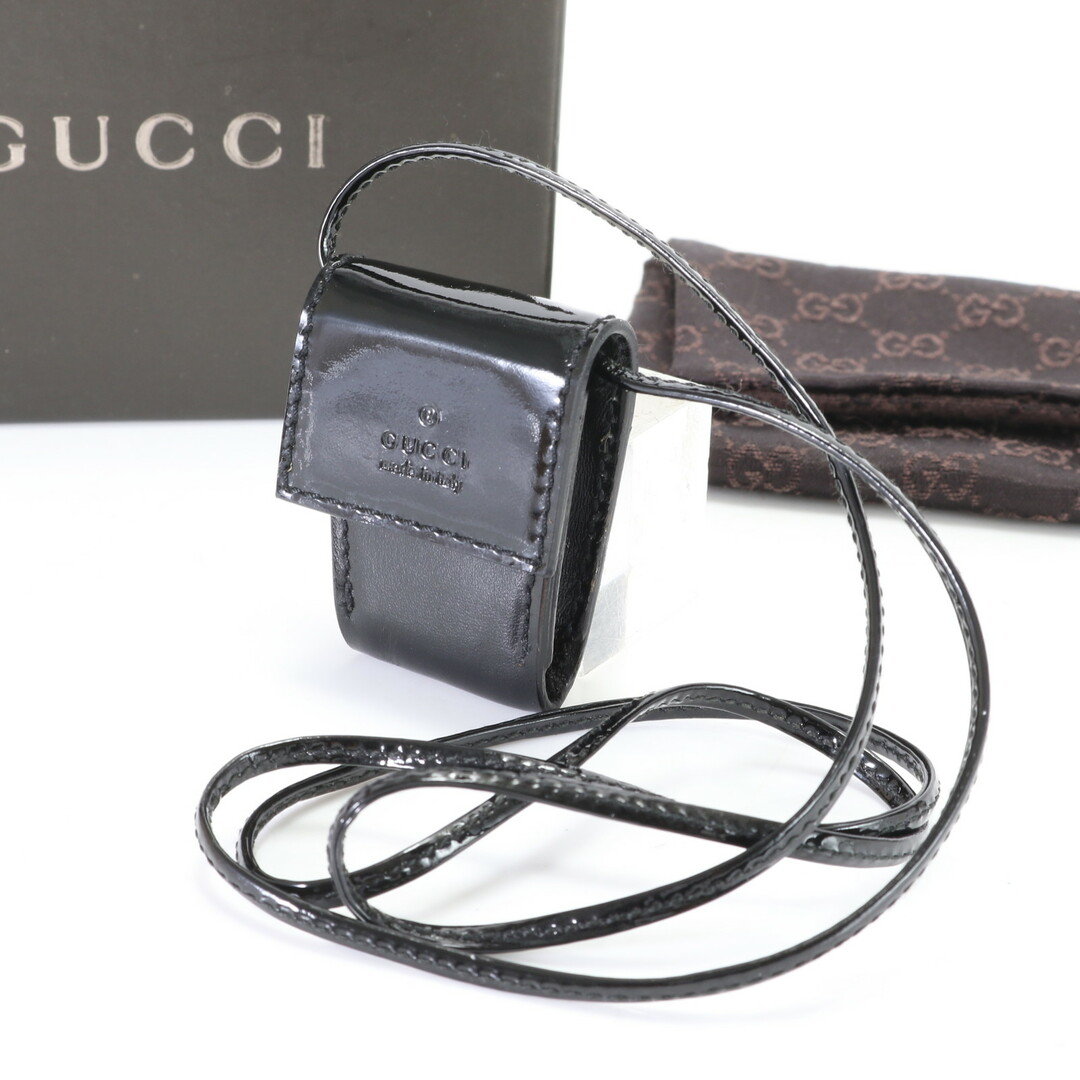 Gucci(グッチ)の極美品 グッチ ピックケース ネックレス レザー 本革 ブラック 黒 ギター ベース メンズ レディース MHM J115-2 メンズのファッション小物(その他)の商品写真