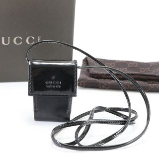 グッチ(Gucci)の極美品 グッチ ピックケース ネックレス レザー 本革 ブラック 黒 ギター ベース メンズ レディース MHM J115-2(その他)