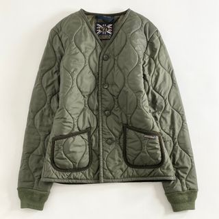 ラベンハム(LAVENHAM)の37A12 《美品》 LAVENHAM ラベンハム キルティングジャケット 36 カーキ 英国製 ライナー アウター 羽織 上着 カーディガン(その他)