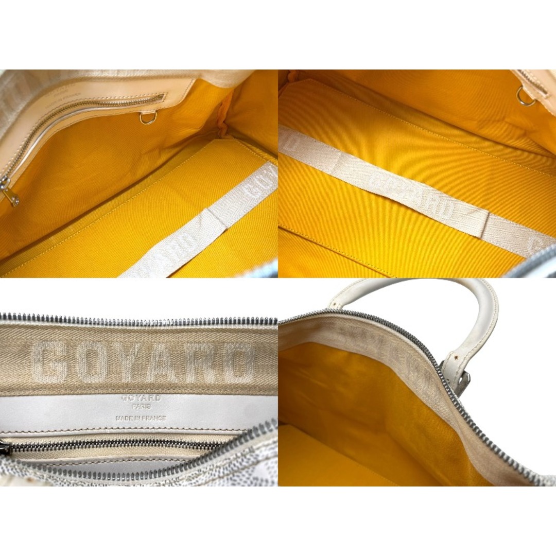 GOYARD(ゴヤール)のGOYARD ゴヤール ヘリンボーン柄 クロワジュール 35 ボストンバッグ ホワイト 手持ち ロゴ シルバー金具 中古 59001 レディースのバッグ(ボストンバッグ)の商品写真