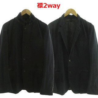 ダナキャランニューヨーク(DKNY)のDKNY ジャケット スタンドカラー テーラードカラー 2way 切替え 黒 M(テーラードジャケット)