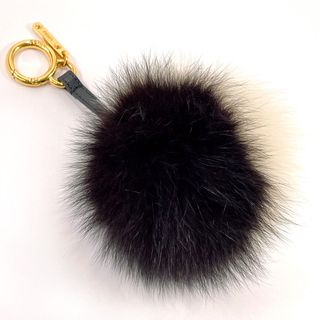 フェンディ(FENDI)のフェンディ キーホルダー ポンポンチャーム  7AR259 ブラック(キーホルダー)